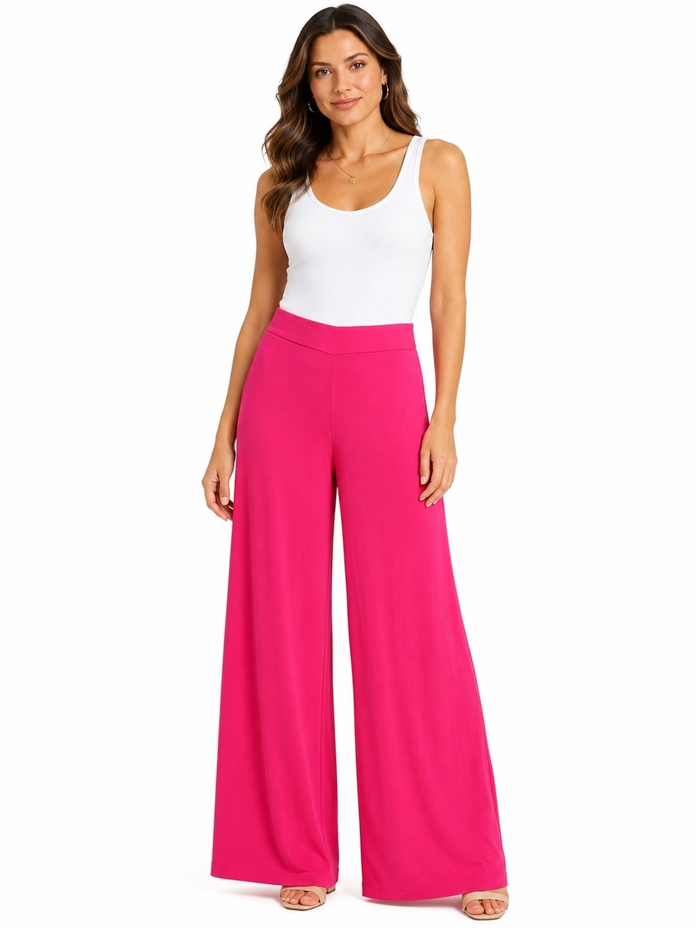 Lulu's Pink High-Rise Flowy Wide Leg Pants XS